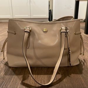 Tan coach leather purse